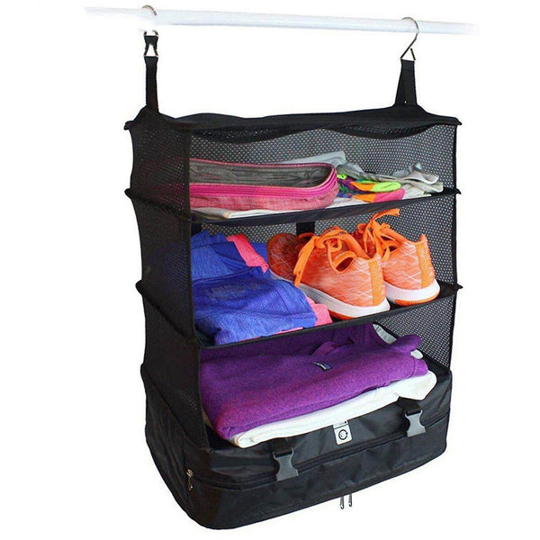 Luggage Bag Portable Hanging Travel Bags Shelves 3 Layer Wardrobe Bag|Foldable Storage BagsWS27581