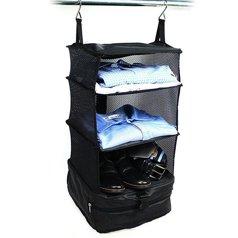 Luggage Bag Portable Hanging Travel Bags Shelves 3 Layer Wardrobe Bag|Foldable Storage BagsWS27581