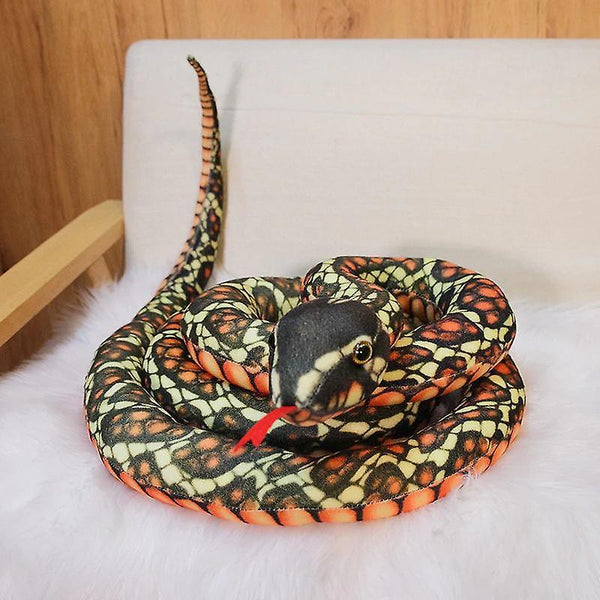 1.1 meters Lovely Simulation Snake Plush toys Giant Snake Cobra animals python Soft Stuffed（brown�WS27604