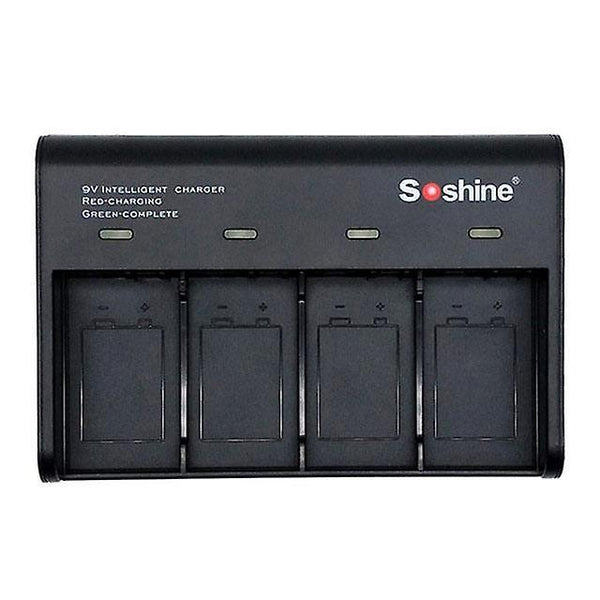 For Soshine V4 Smart LCD Display 4 Slot Lithium-ion LiFePO4 9V Rechargeable Battery Charger WS27942