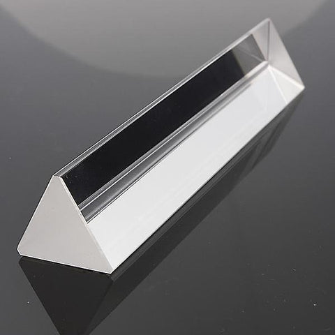 15cm Optical Glass Crystal Triple Triangular Prism Photography Physics Teaching Light SpectrumWS27926