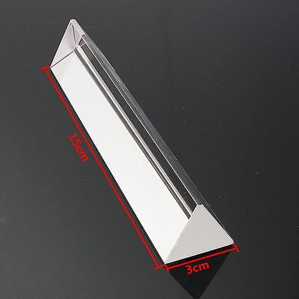 15cm Optical Glass Crystal Triple Triangular Prism Photography Physics Teaching Light SpectrumWS27926