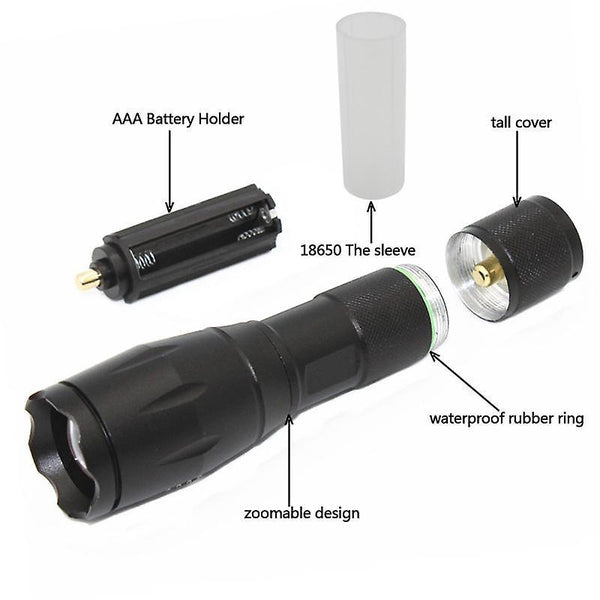 XANES A100Q5 Red Light / R5 Green Light 1200LM Zoomable Long-range Outdoor Sports Hunting FlashlightWS29250