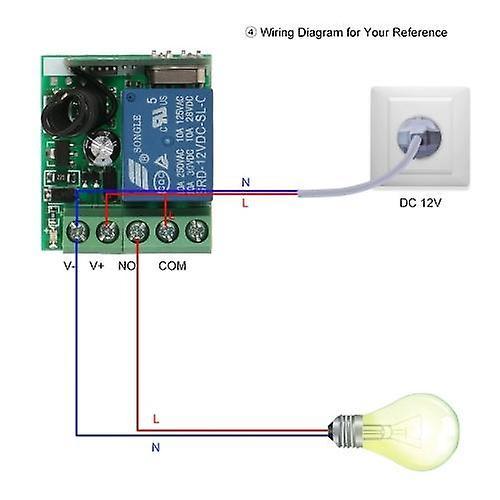 Smart Home 433Mhz DC 12V 1CH Wireless Remote SwitchWS29305