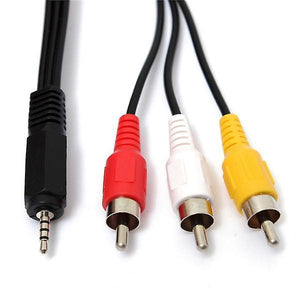 5ft/1.2m 2.5mm Jack Male Plug To 3 RCA Male Phono Audio Video AV Out CableWS29307