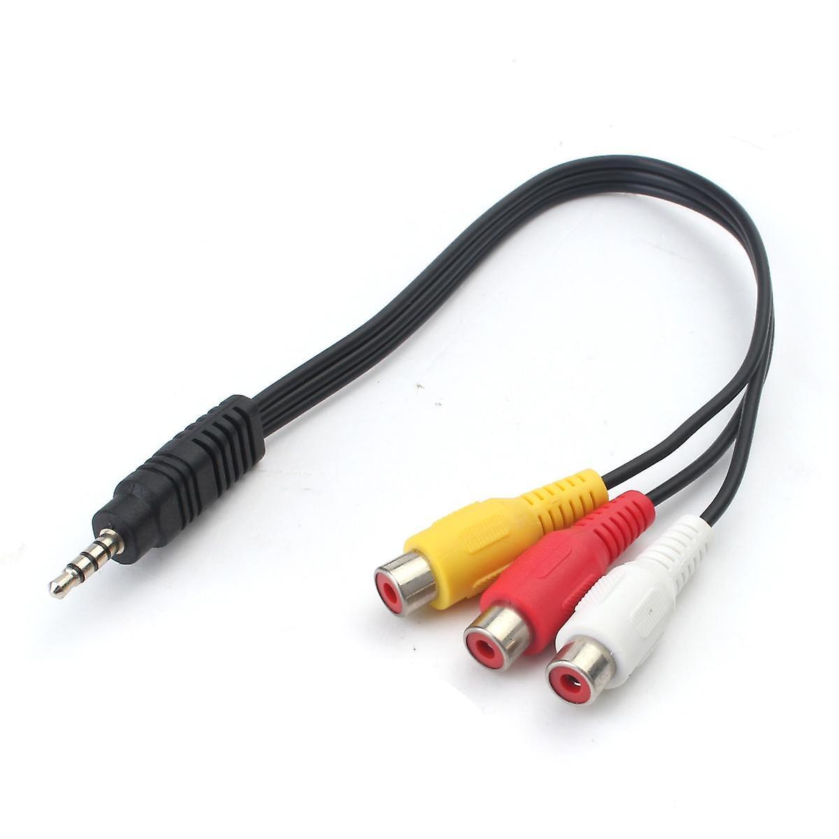 For 3.5mm Mini AV Male To 3 RCA Female Audio Video Cable Stereo Jack Adapter Cord WS29313