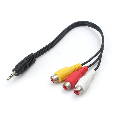 For 3.5mm Mini AV Male To 3 RCA Female Audio Video Cable Stereo Jack Adapter Cord WS29313