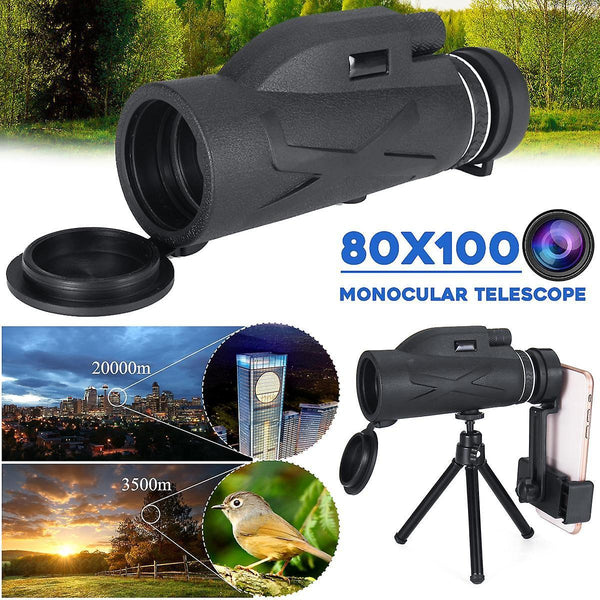 80x100 Magnification Portable Monocular Telescope Powerful Binoculars Zoom Great Handheld TelescopeWS29375