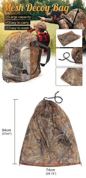 For Outdoor Tactical Camo Mesh Decoy Backpack Drawstring Storage Bag Hunting Handbag Camping Hiking WS29596