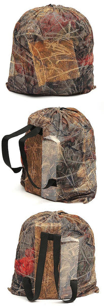 For Outdoor Tactical Camo Mesh Decoy Backpack Drawstring Storage Bag Hunting Handbag Camping Hiking WS29596