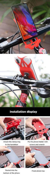 For GUB P8 Silicone 67mm Width Bike Phone Holder For Bicycle E-bike Electric Scooter Up to 4.7in Fixed P WS29773