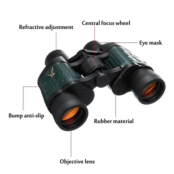 60x 60 Binocular HD BAK4 Optical Lens Day Night Vision Telescope Outdoor CampingWS29877