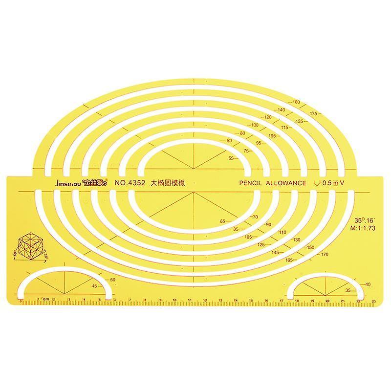 2 Large Ellipse Big Oval Semi Elliptical Shape Drawing Template KT Soft Plastic Ruler Drawing BoardWS29879