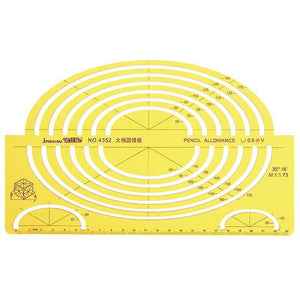 2 Large Ellipse Big Oval Semi Elliptical Shape Drawing Template KT Soft Plastic Ruler Drawing BoardWS29879