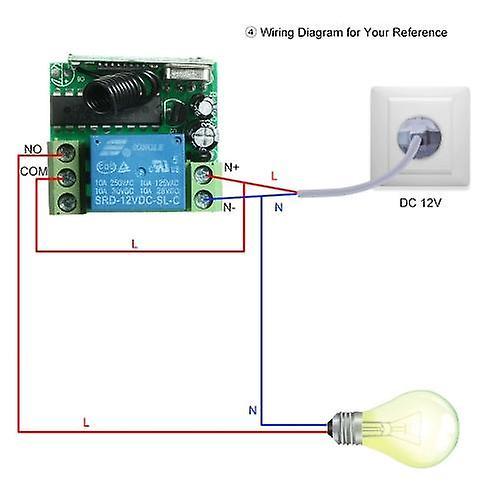 433MHz DC12V 1CH RF Wireless Remote ControlWS29901