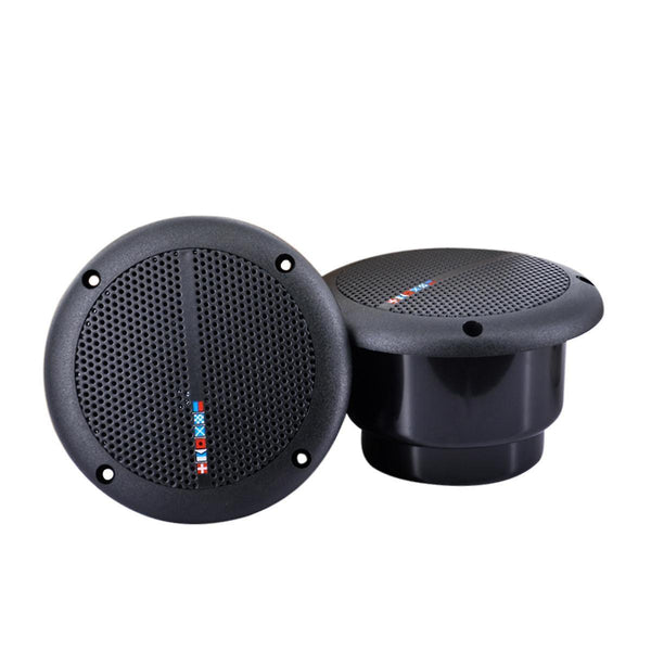 1 Pair Waterproof Marine Boat Ceiling Speaker Kitchen Bathroom Water Resistant BlackWS30456