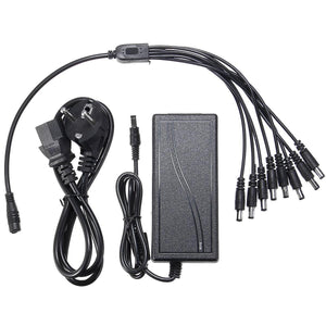 8 Split Cable Cord with DC 12V 5A Power Supply Adapter For CCTV Security Camera DVRWS30885