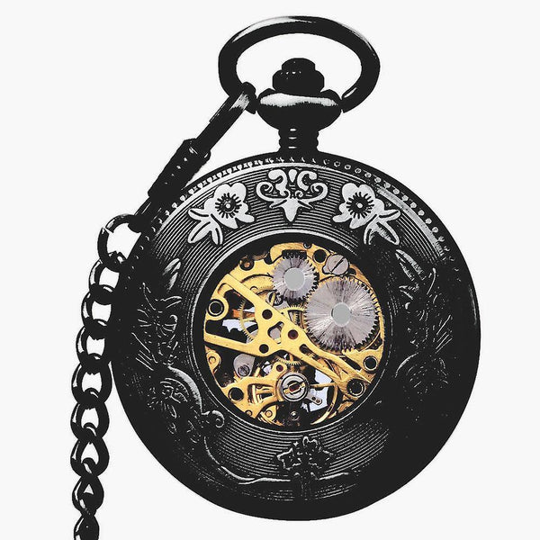 JIJIA JX024 Dragon And Phoenix with Beads Mechanical Watch Pocket WatchWS31087