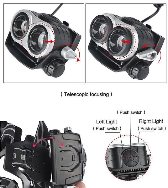 XANES DL11 1200LM 2T6 LED Bike Bicycle Front Light Zoomable Cycling Motorcycle Electiric ScooterWS31537