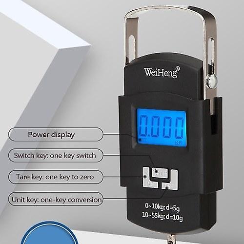 WeiHeng WH-A25 Rechargeable Portable Electronic Scale LCD Display Luggage Scale 55kgWS32675