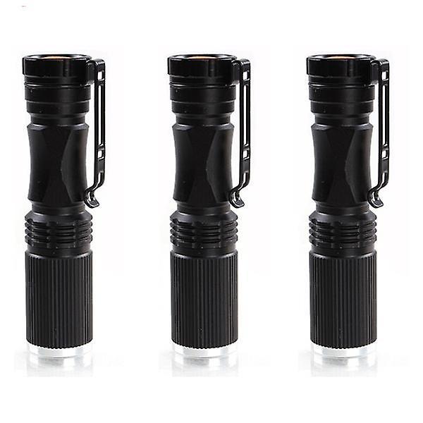 For 3pcs Meco XPE-Q5 600Lumen 7W Zoomable LED Flashlight Black For 1xAA 1.2V WS33133