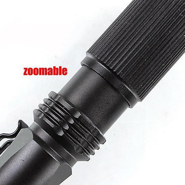 For 3pcs Meco XPE-Q5 600Lumen 7W Zoomable LED Flashlight Black For 1xAA 1.2V WS33133