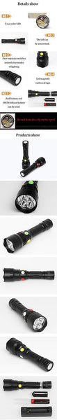 XANES 4Colors Light 9Modes LED Flashlight Railway Signal Lamp Flashlight Outdoor Multifunctional WatWS33614