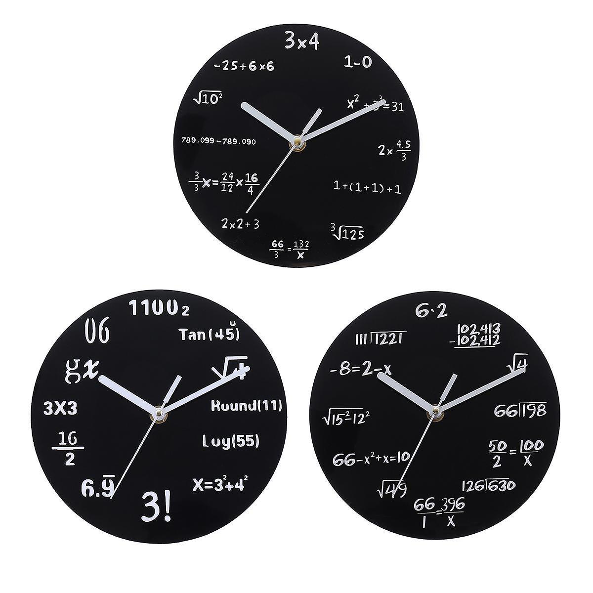 20cm Math Round Wooden Wall Clock Modern Home Living Room Kitchen Watch DecorWS34046