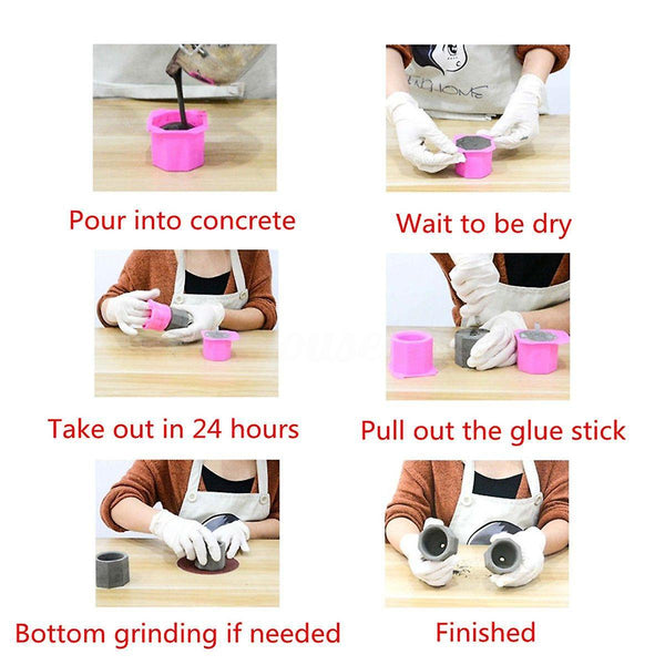 6.56CM DIY Handmade Silicone Concrete Mold Succulent Plant Flower Pot Cement Vase MouldWS34069