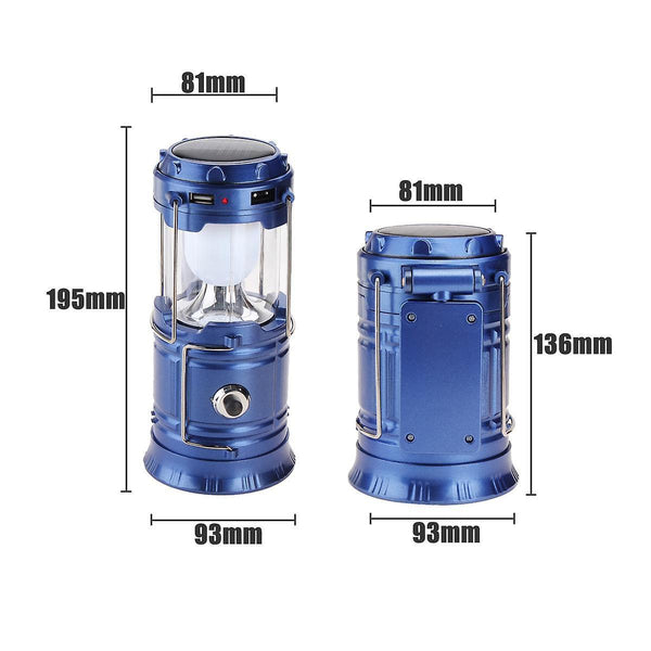 For 4 In 1 Camping Tent Solar Lantern USB Rechargeable LED Flashlight Torch Hand Lamp WS35700