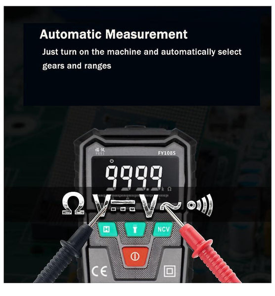 For FUYI FY108S Intelligent Automatic Mini Digital Multimeter 9999 Counts High Precision Electrician Hou WS36054