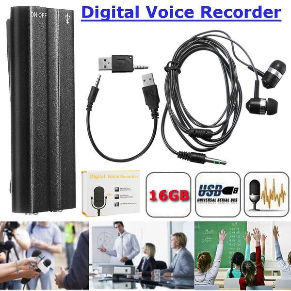 16GB Clip Voice Recorder Sound Digital Recording Audio MP3 PlayerWS36278