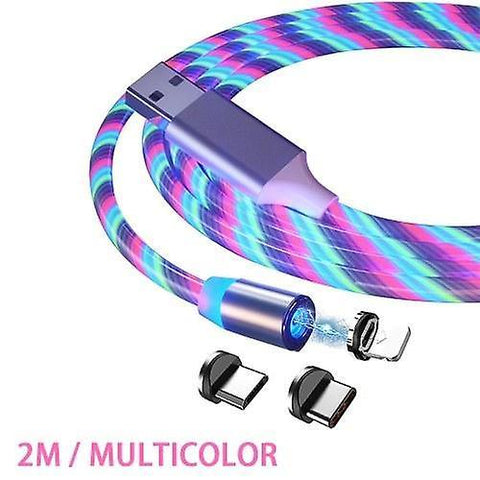 For 2M Magnetic Charging Cable Fast Charge Mobile Phone Charging Cable-Lightning 3 in 1 WS36816