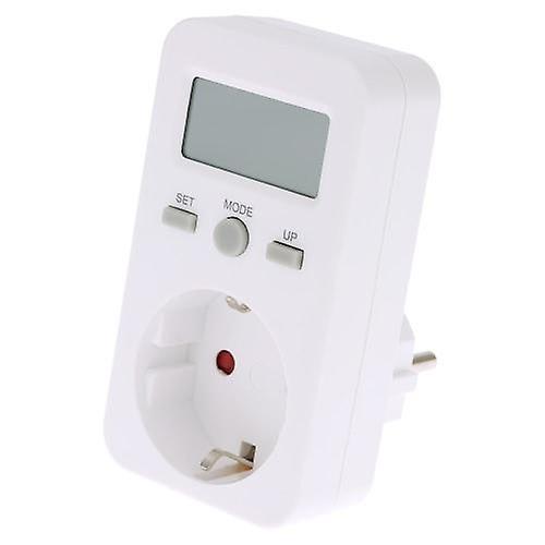 For EU Plug Plug-in Digital LCD Energy Monitor Power Meter Electricity Electric Usage Monitoring Socket WS37316