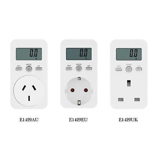 For EU Plug Plug-in Digital LCD Energy Monitor Power Meter Electricity Electric Usage Monitoring Socket WS37316