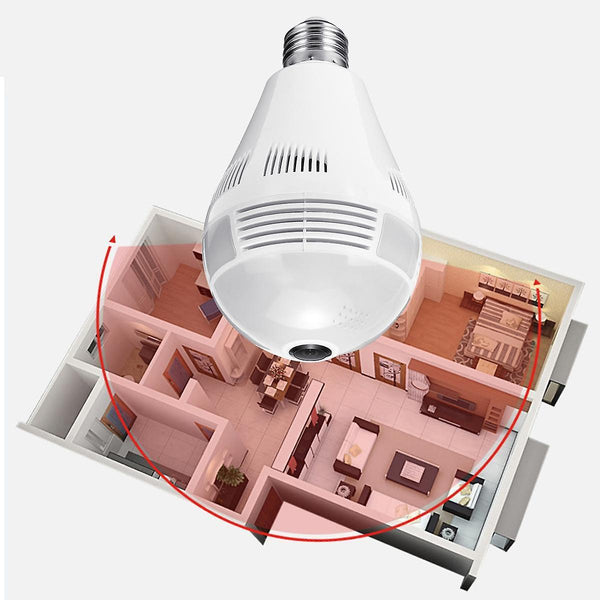 For 360 Panorama Fisheye IP Bulb Camera Lamp CCTV Monitor Light Bulb WIFI Night Vision WS37597