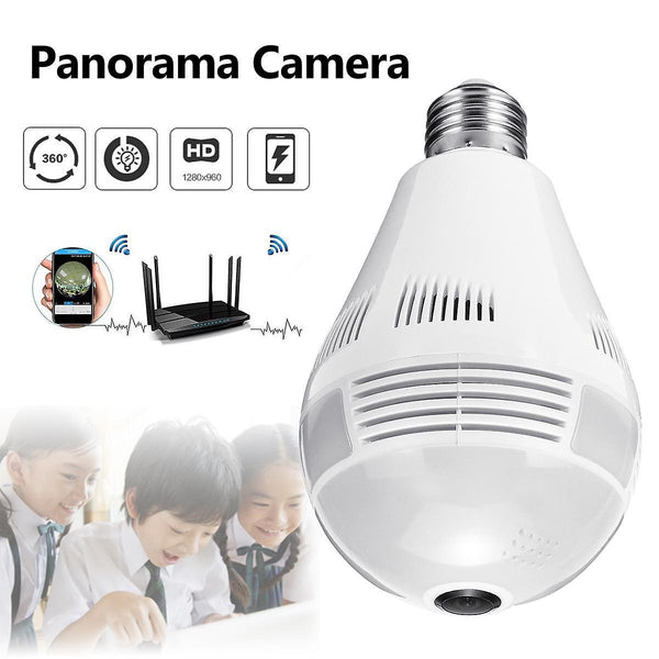 For 360 Panorama Fisheye IP Bulb Camera Lamp CCTV Monitor Light Bulb WIFI Night Vision WS37597