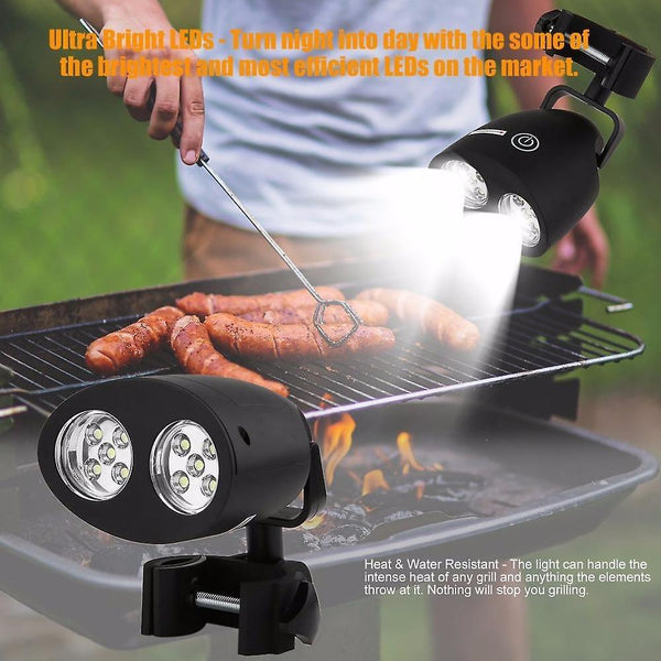 10 LED BBQ Grill Barbecue Sensor Light Outdoor Waterproof Handle Mount Clip Camp Lamp DC 4.5VWS37994