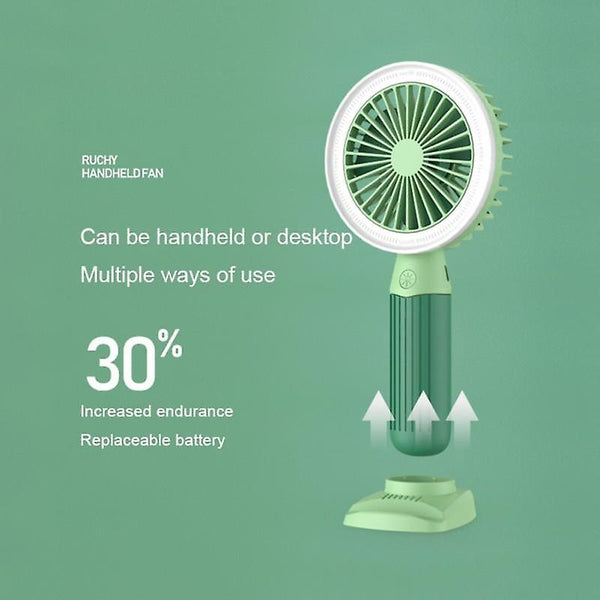 For Remax Mini USB Fan LED Night Light Portable Handheld Desktop Rechargeable Built-in Battery 1200mAH H WS38603