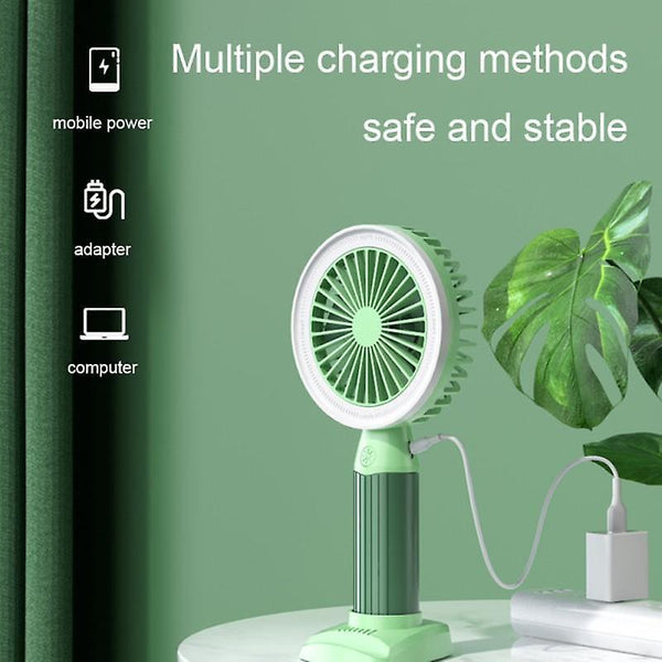 For Remax Mini USB Fan LED Night Light Portable Handheld Desktop Rechargeable Built-in Battery 1200mAH H WS38603