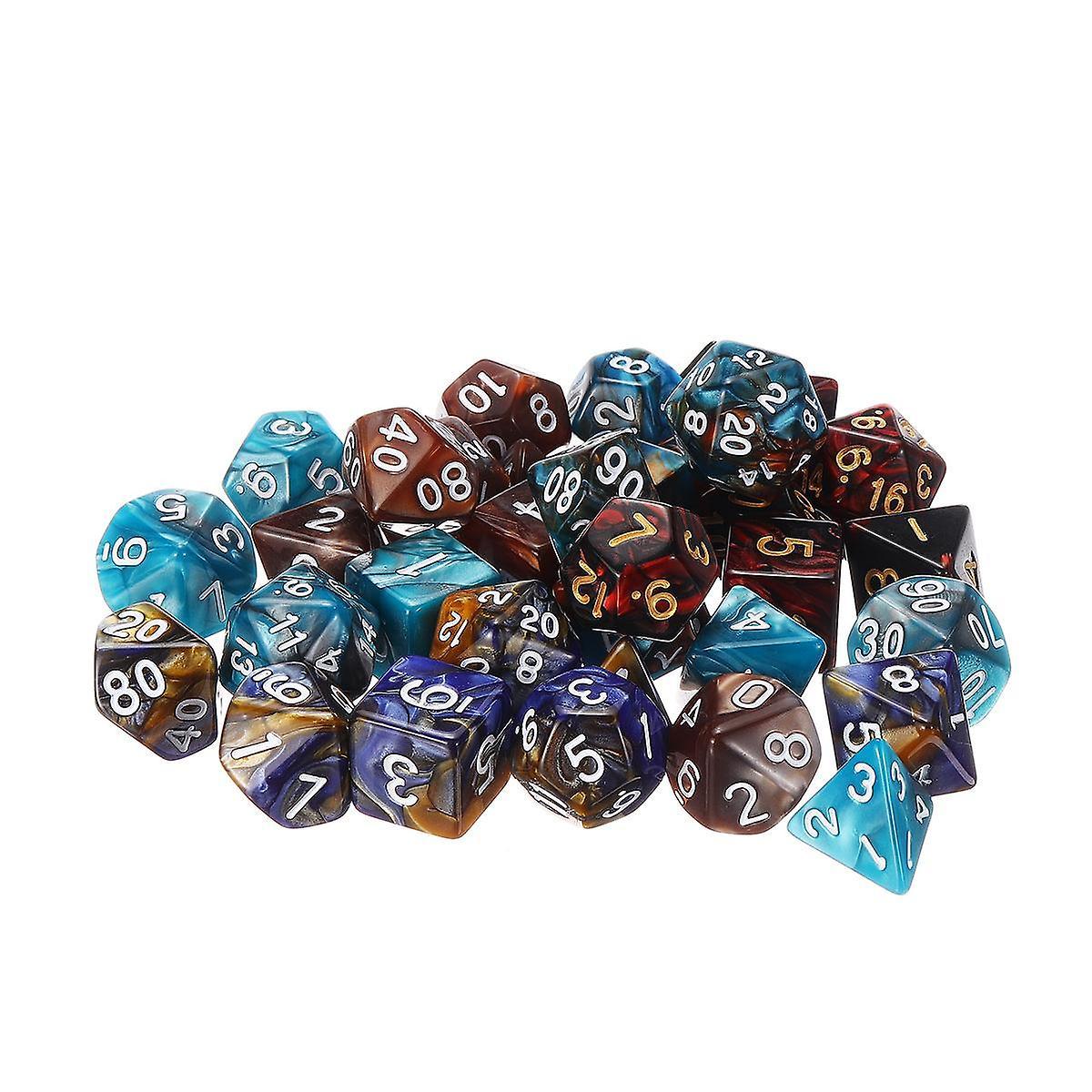 For 35pcs Metal Polyhedral Dices Set For Dungeons & Dragons Dice Desktop RPG Game WS38854