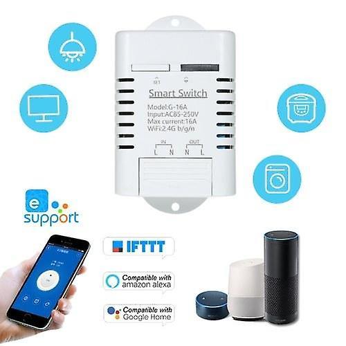 For Smart Wifi Switch Compatible with Sonoff & EWeLink 16A/3500W Wireless Remote Switch Timer WS39138