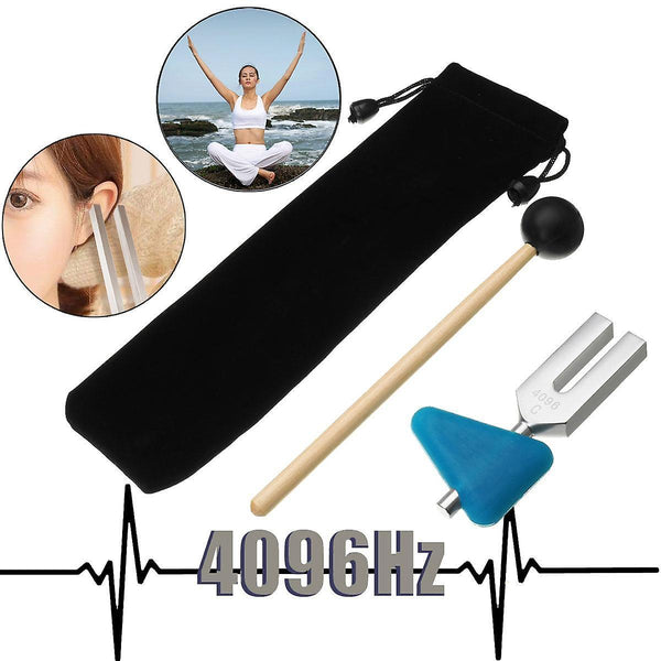 4096Hz Aluminum Medical Tuning Fork Chakra Triangle Percussion Turning Hammer with MalletWS39710