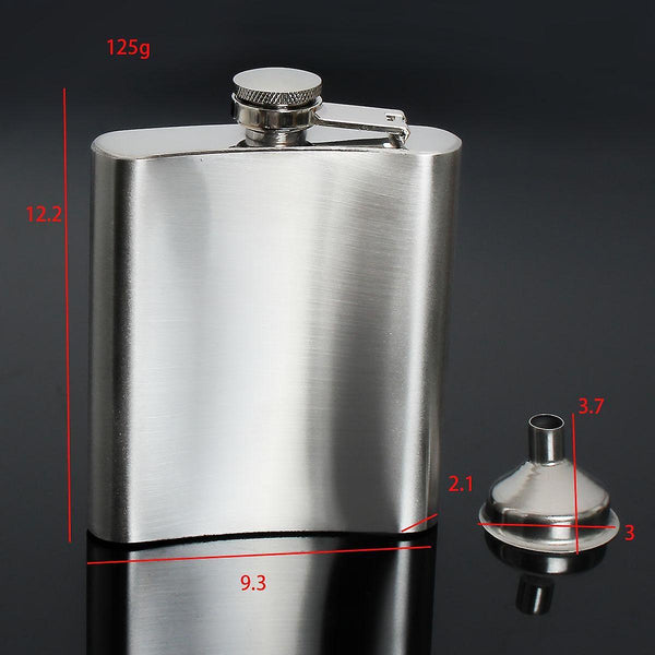 7oz Stainless Liquor flagon Retro Rum Whiskey Alcohol Pocket Flask with FunnelWS40082