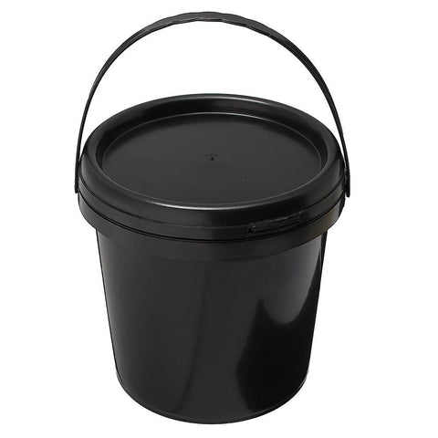 5L Plastic Round Water Bucket Hydroponics System DWC Black Thick Chemical Barrel with Lid HandleWS40699