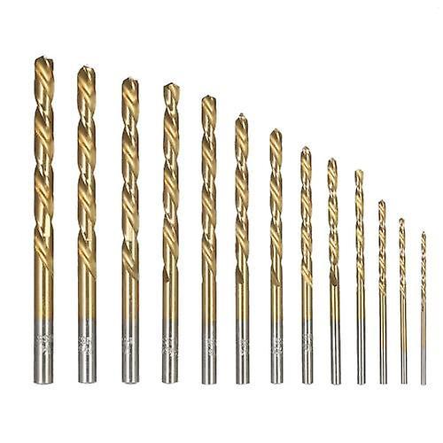 For 13pcs Left Handed Drill Bit Set M2 HSS with Titanium Nitride Coating (1/16 WS40813