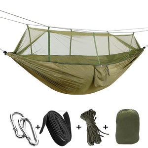 For 260x 140cm Outdoor Double Camping Hammock Hanging Swing Bed With Mosquito Net WS40925