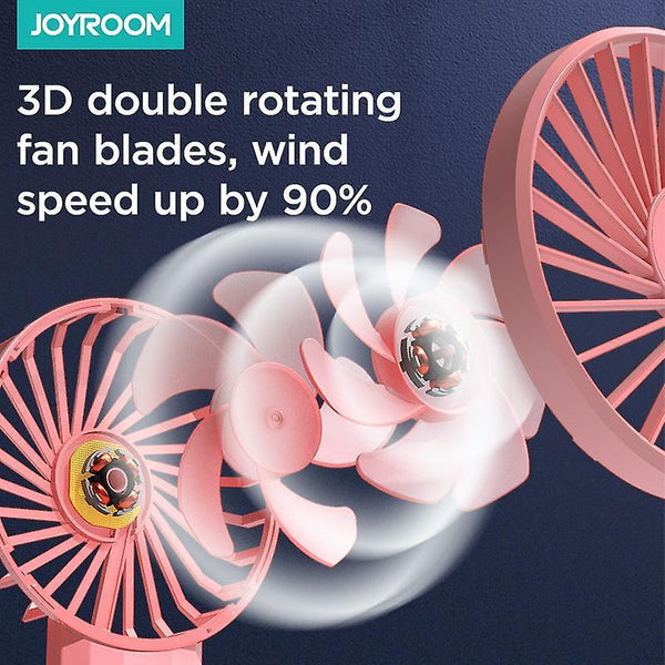 For Joyroom CY287 Fan Handheld Mini Battery Fan USB Rechargeable 3 Gears Fan Pocket Air Cooler Portable WS41107