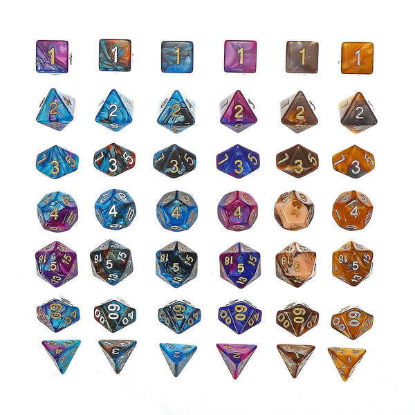 42PCS Metal Polyhedral Dices Set For Dungeons & Dragons Dice Desktop RPG GameWS41306