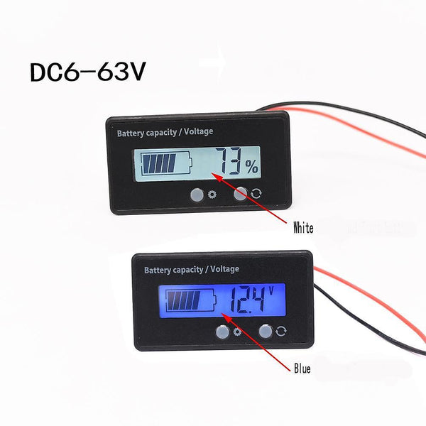 For LCD DC 6-63V Battery Tester Voltage and Capacity Measure 3.2V 3.7V Lithium 12V Lead-acid Battery 24V WS41979